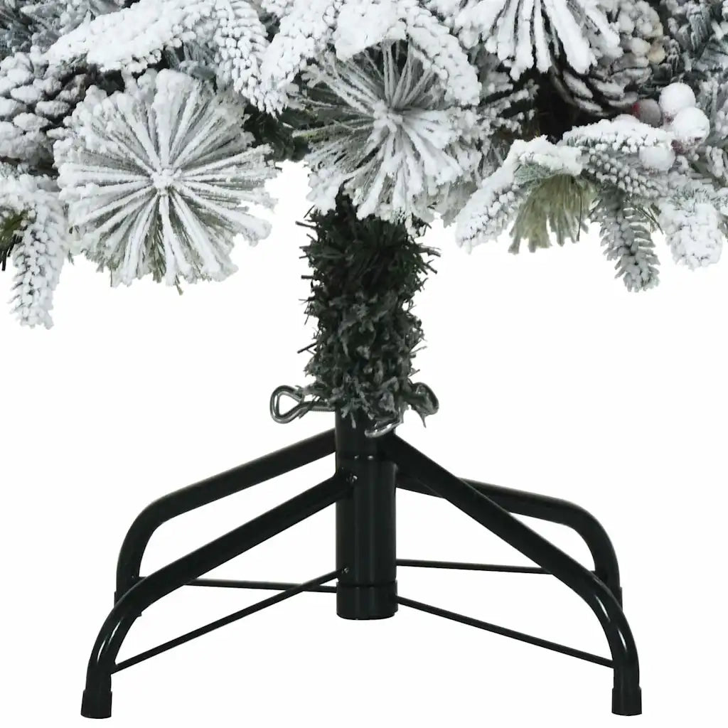 Albero di Natale Artificiale Snodato Foderato di Neve Bianco 42019306