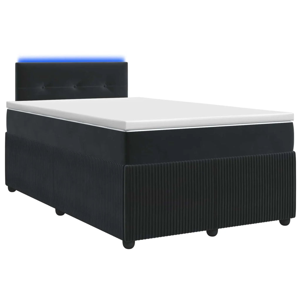 Letto box spring con materasso Nero 120 x 190 cm Velluto 3453103