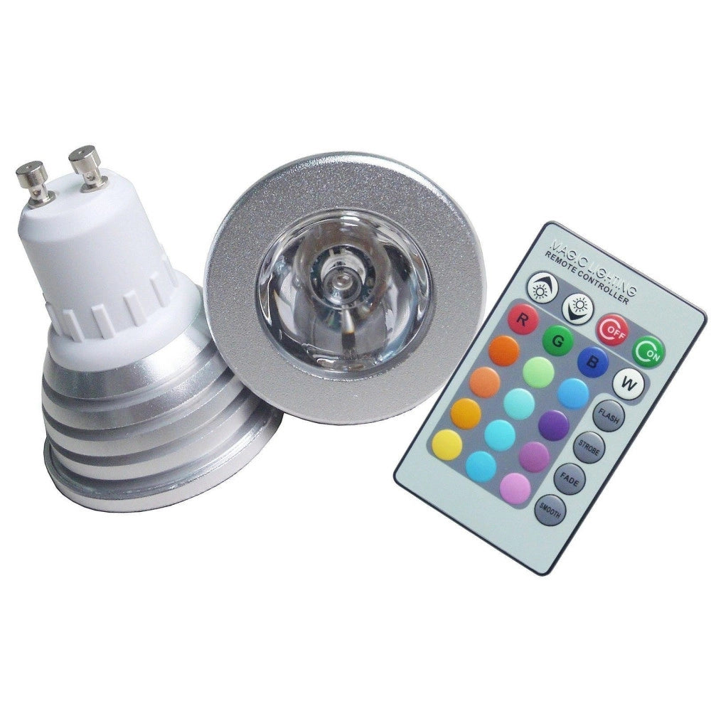 Trade Shop - Faretto Led Luce Rgb Programmabile Multicolor E27 Gu10 E14 Mr16 Con Telecomando -