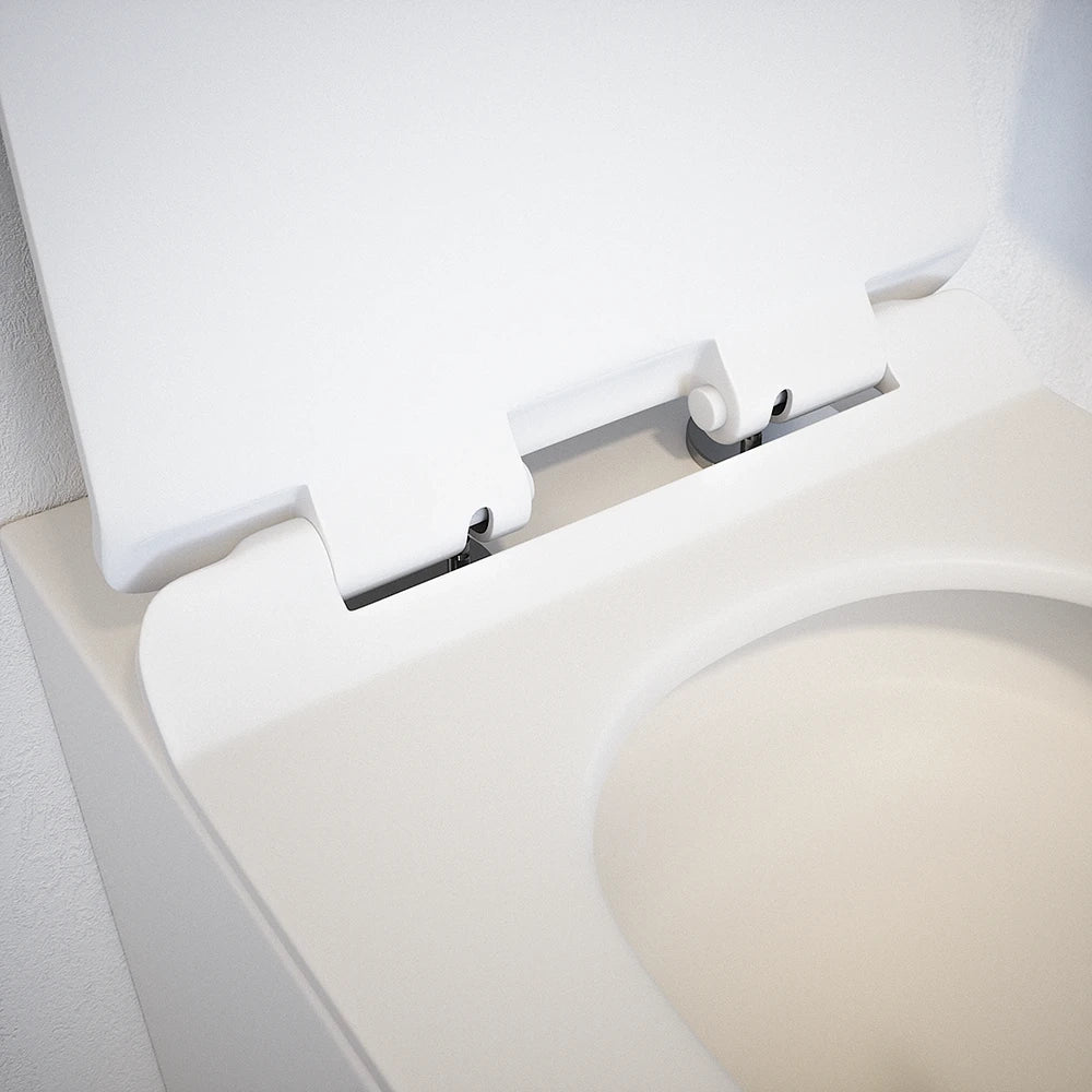 Vaso filomuro tornado silent flush in ceramica bianco lucido con sedile soft-close | Sydney