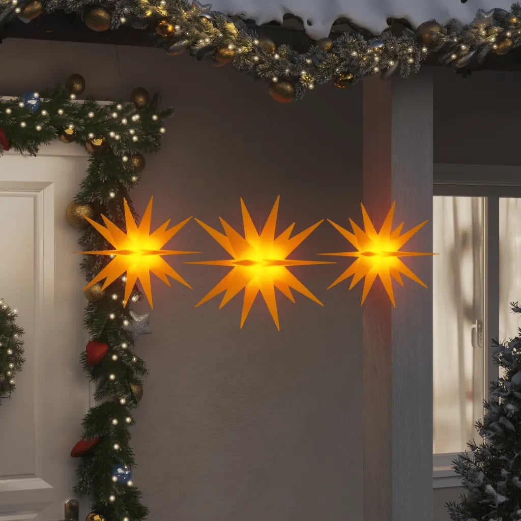 Luci di Natale con LED 3 pz Pieghevoli Gialle CFW8431561
