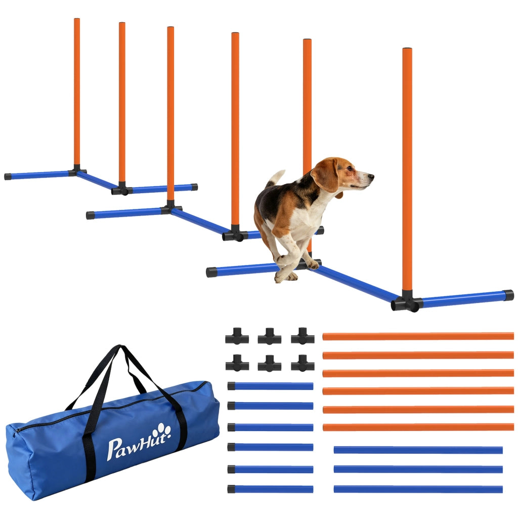 Set Agility per Cani ¨C Minimal ¨C 3 Pezzi con Slalom e Borsa Arancione