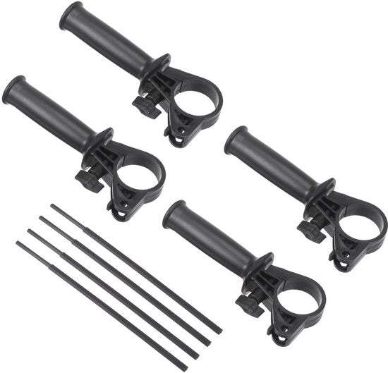 Hulpmateriale per Fissi - Martello a Impatto Adattabile - 13A - Manico - Porta Chiavi 41-44mm - Livello di Profondità - Set da 4 Pezzi