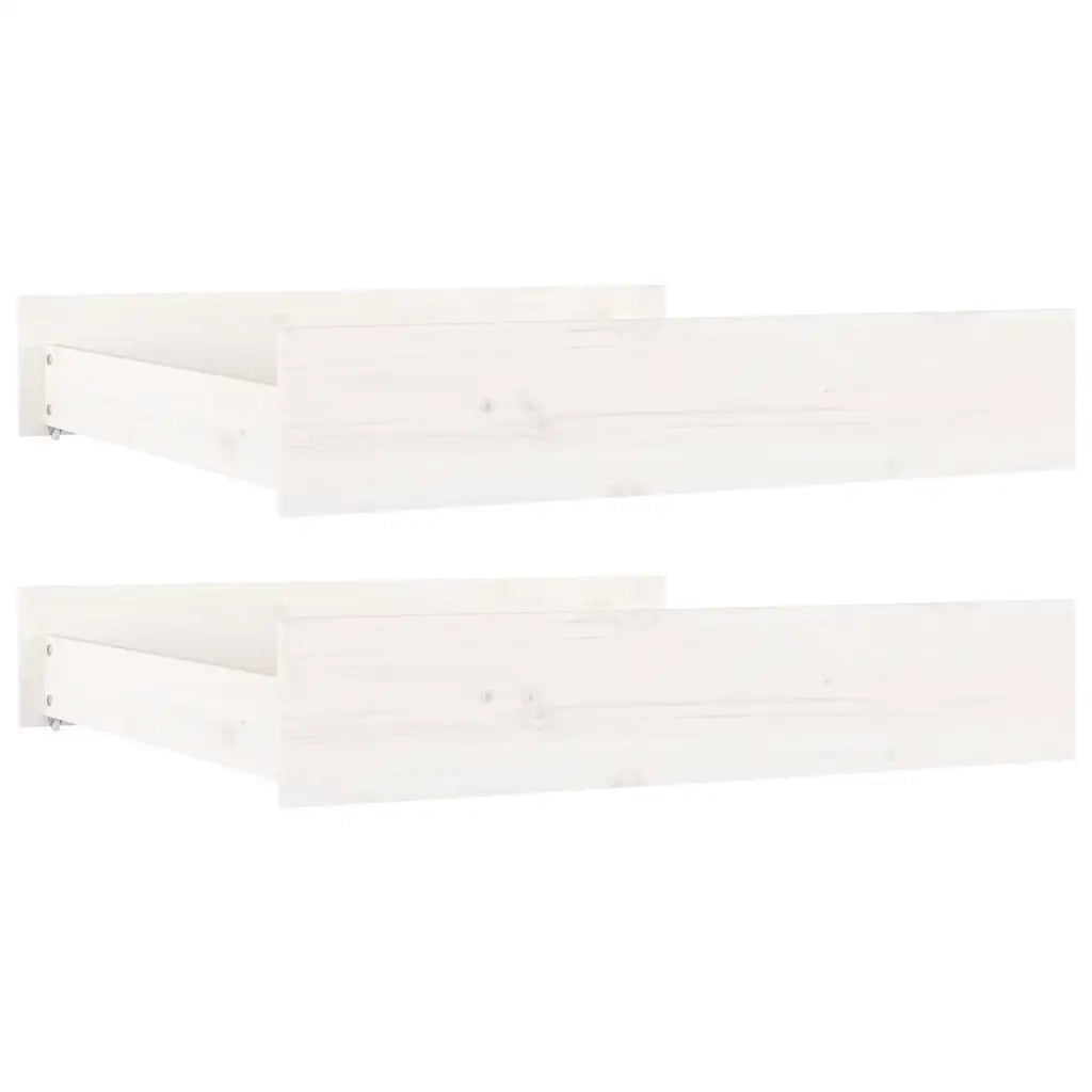 Cassettoni da Letto 2 pz Bianchi in Legno Massello di Pino CFW3199485