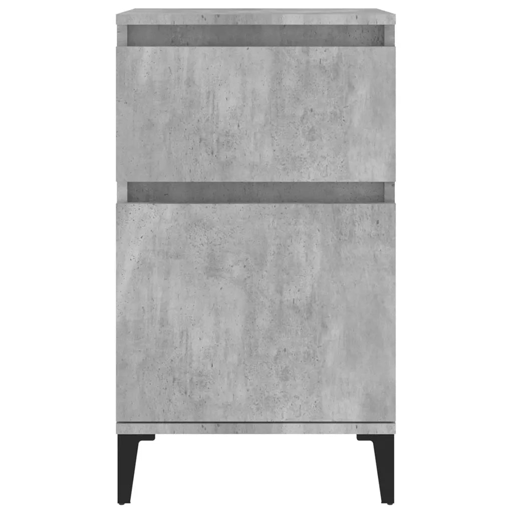 Comodino | Armadio da Notte | Mobiletto da notte Grigio Cemento 40x35x70 cm