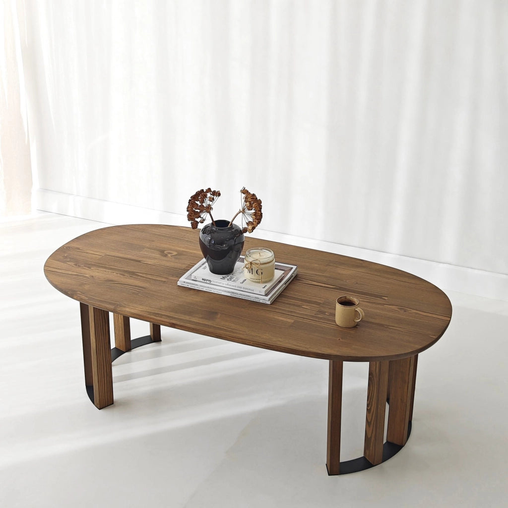 Tavolino in legno "Elysia" - 120 x 60 x 40 cm - Marrone