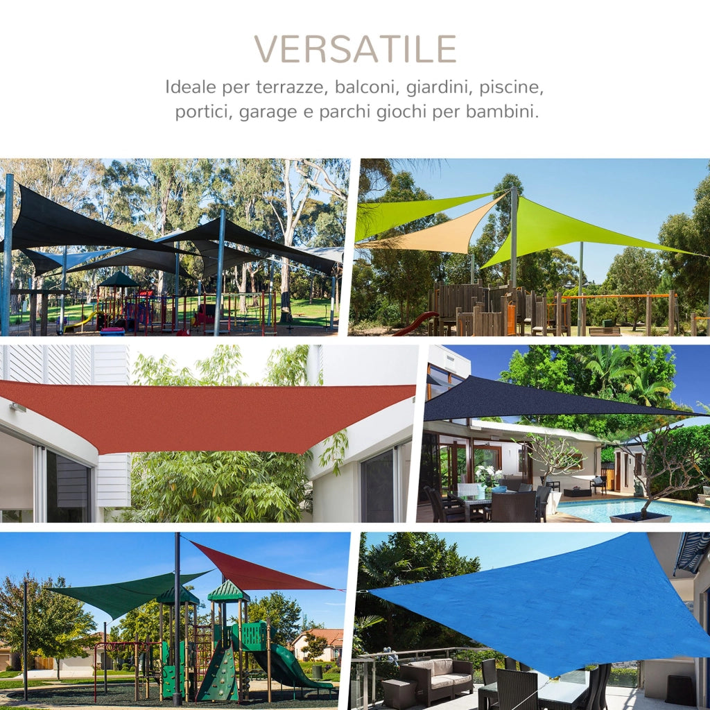 Tenda a Vela Triangolare Parasole per Esterni ¨C zephmum ¨C Crema Bianco Avorio 3x3x3 m