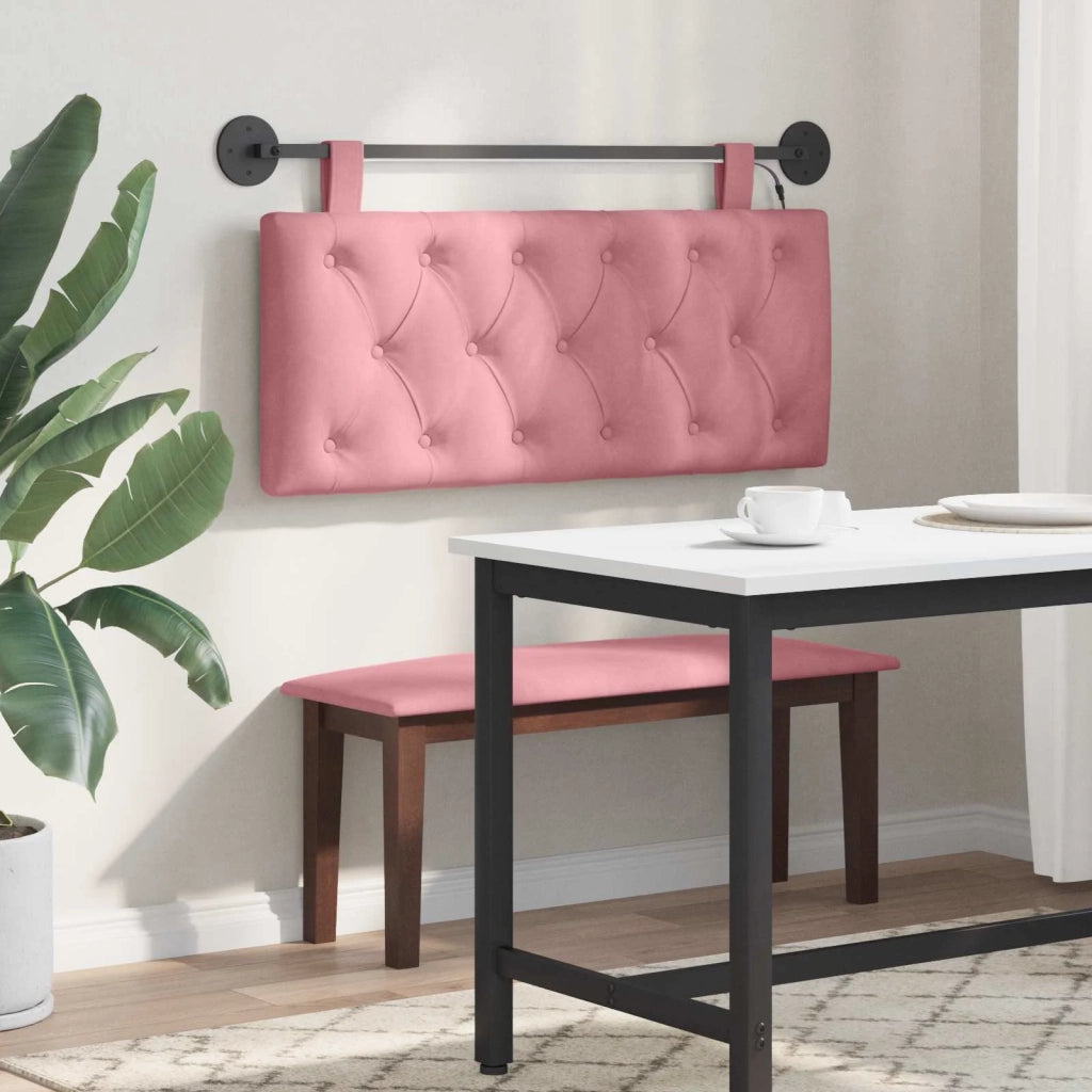 Testiera sospesa Con luce LED Rosa Velluto 3424585