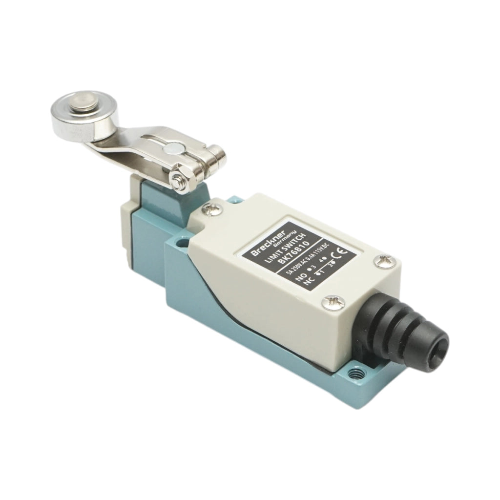 Finecorsa con braccio regolabile e rullo orizzontale NO+NC 250V AC 5A/115V DC 0,4A Breckner Germany