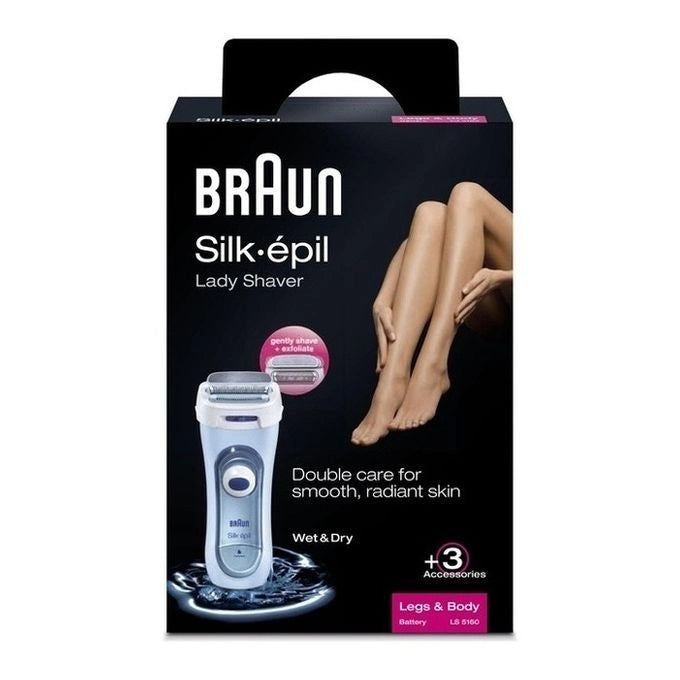 Braun 81653271 Silk-épil LS5-160 Rasoio Elettrico 3 in 1 WetandDry con Accessorio Esfoliante e Rifinitore colore Blu