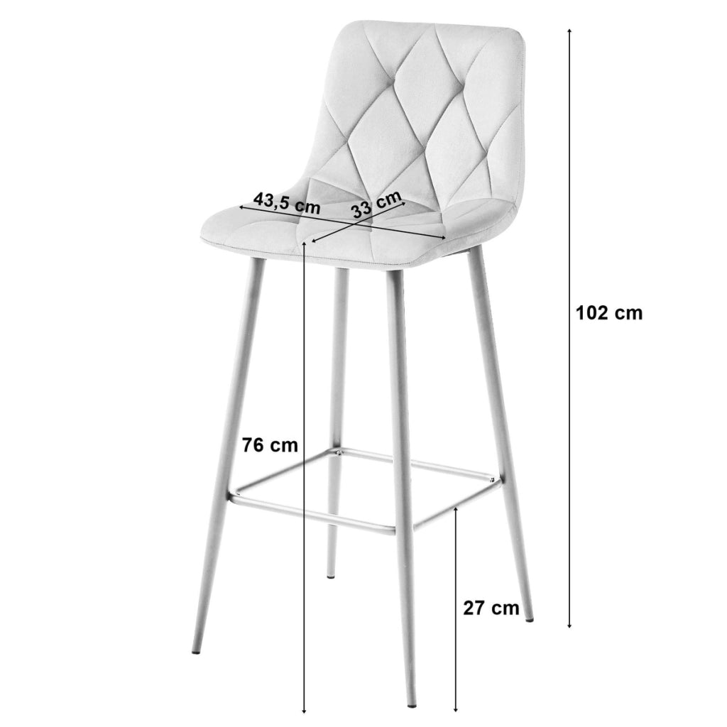 Set di 2 sgabelli bar NADO in velluto beige e gambe oro