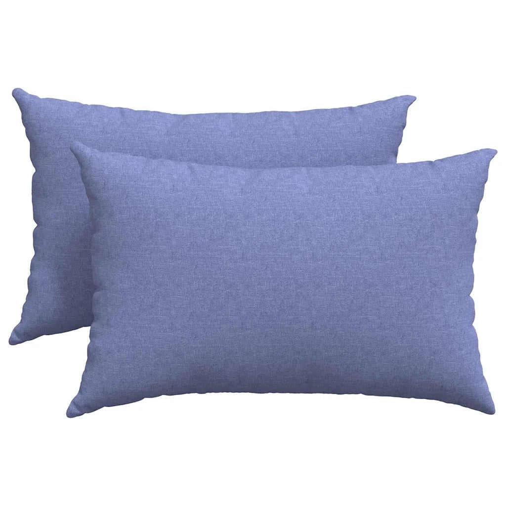 Cuscini da Divano 2 pz | Cuscini per sedie Blu jeans 60 x 40 cm Tessuto