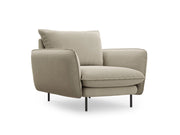 Cosmopolitan Design - Poltrona "Vienna" in tessuto strutturato beige 