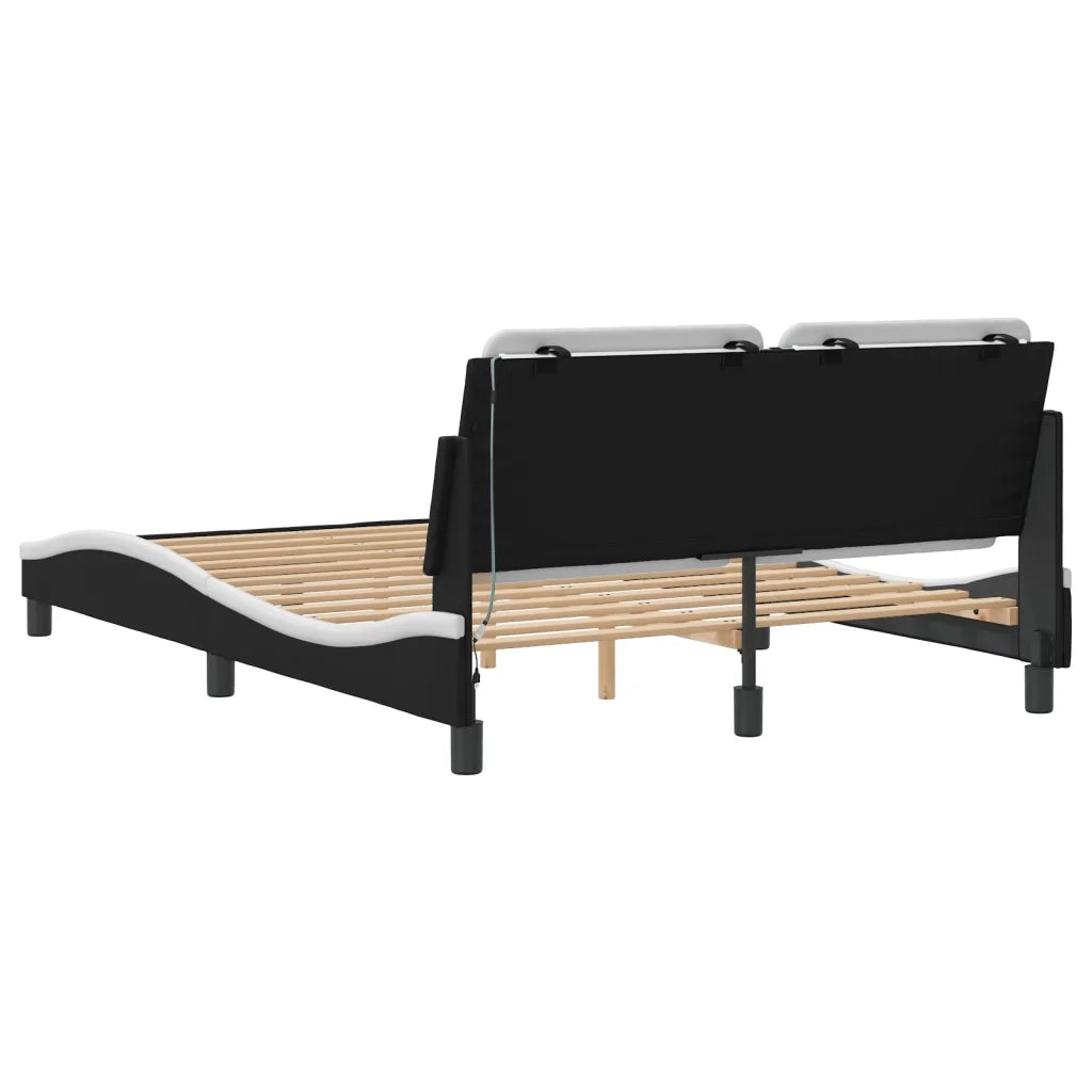 Giroletto con LED senza Materasso Zadar Nero e Bianco 140x200 cm 3214115