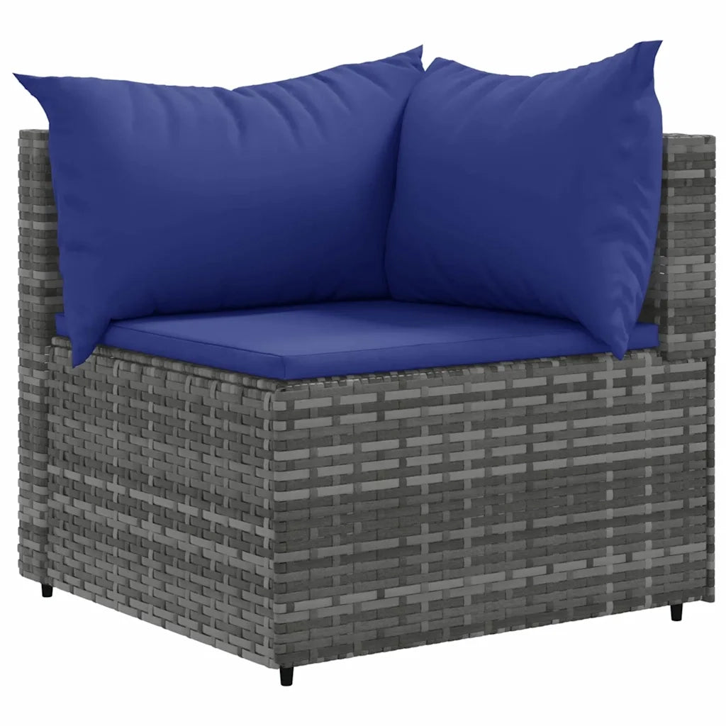 Set Divani da Giardino 4 pz con Cuscini in Polyrattan Grigio 3308055