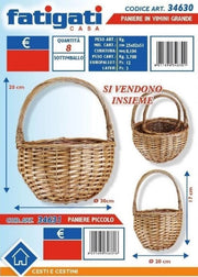 Paniere vimini piccolo diam. 20 x h. 17 cm fatigati