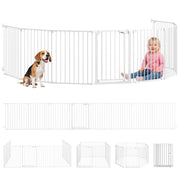 Recinto per Cani 8 Pannelli ¨C Xylo ¨C Acciaio ABS Bianco 61x75cm