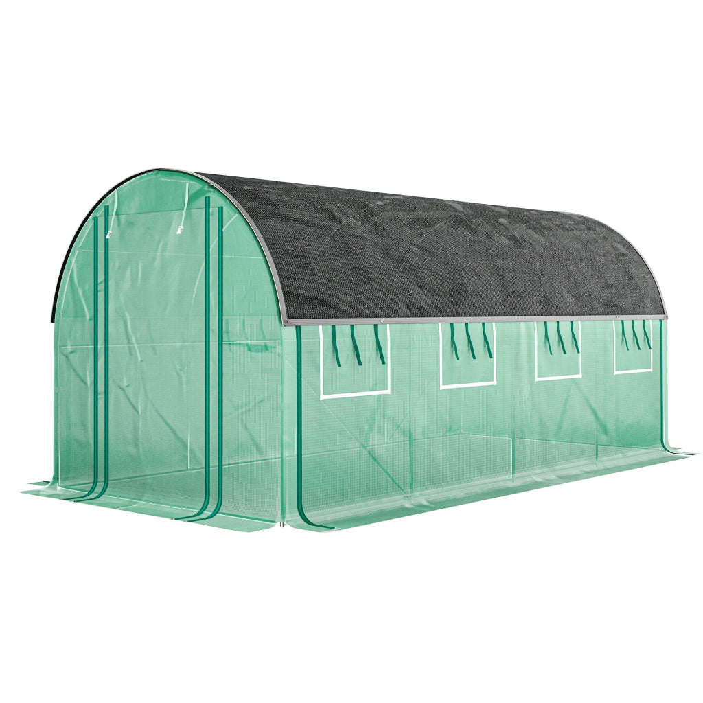 Serra Tunnel 4.5x2x2 m ¨C Minimal ¨C Verde con 8 Finestre e 2 Porte