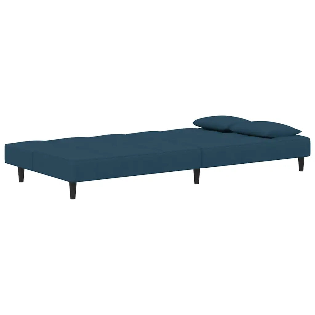 Divano Letto a 2 Posti con 2 Cuscini-Sofa Letto 2 Posti-Daybed Blu in Velluto 416767