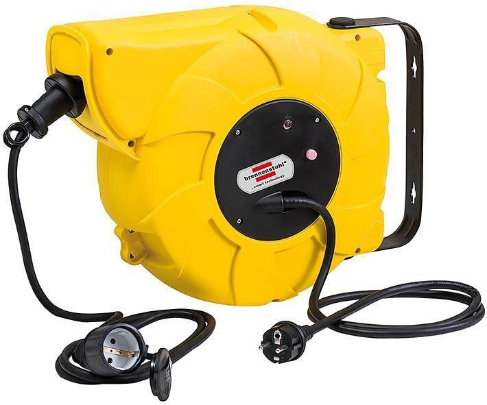 Brennenstuhl 1241000300 prolunghe e multiple 18 m 1 presa(e) AC Nero, Giallo