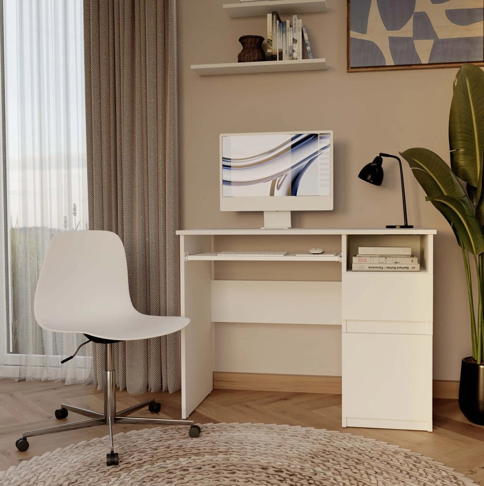 Scrivania PORTO destro bianco per ufficio e studio