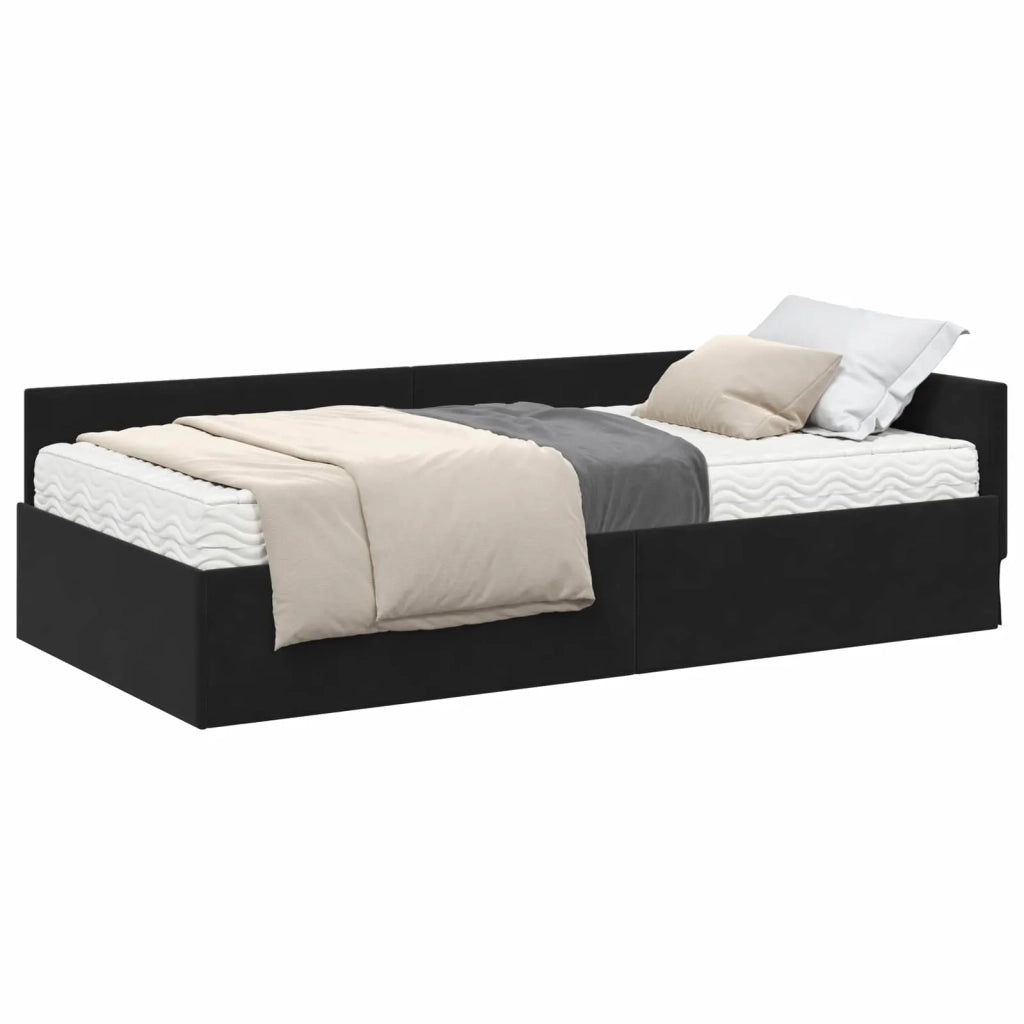 Struttura Letto Angolare con Materasso 2 pcs Grigio Velluto