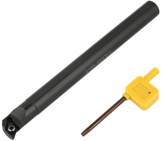 Snidorecchia 16×180mm - Alta Qualità Acciaio - Resistente alle Scosse - Orecchio per la Manutenzione Interna - Incluso Chiave a Lame - Adatto per DCGT11T3/DCMT11T3/DCMW11T3 - Strumento per la Lavorazione del Legno
