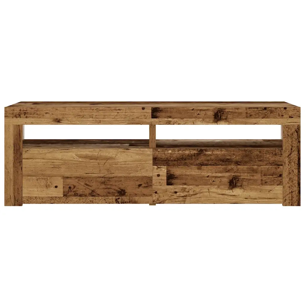 Comodini 2 pz con Luci LED-Set di 2 Tavolino da notte Legno Antico 60x35x40 cm