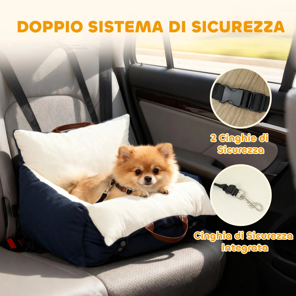 Seggiolino Auto per Cani ¨C Minimal ¨C Blu