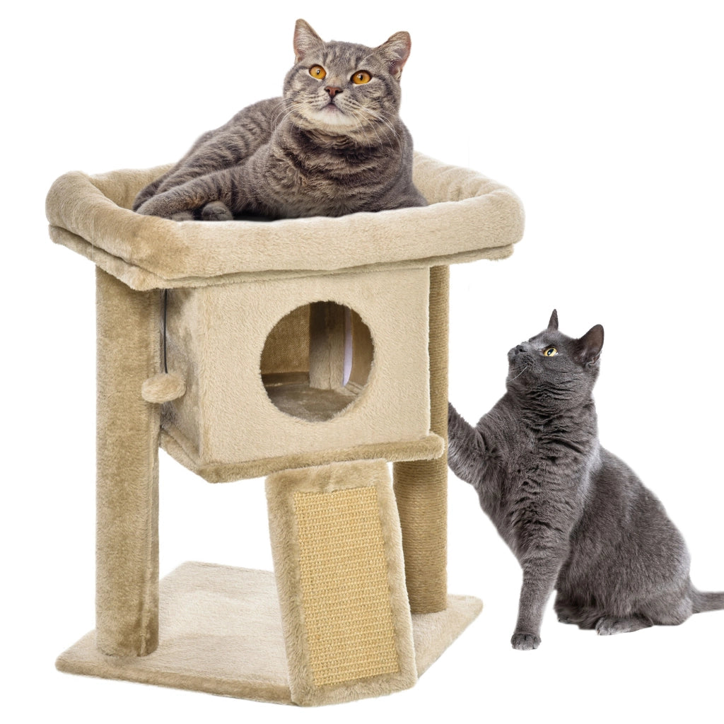Tiragraffi Albero per Gatti con Rampa e Cuscino ¨C Minimal ¨C 40x40x57 cm