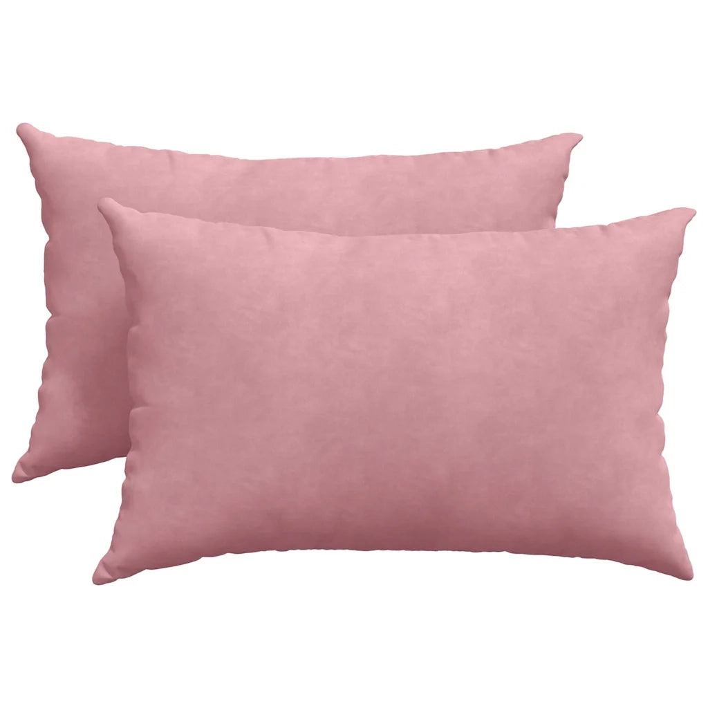 Cuscini da Divano 2 pz-Set di 2 Cuscini per Sofa Rosa 60 x 40 cm Tessuto in Cords