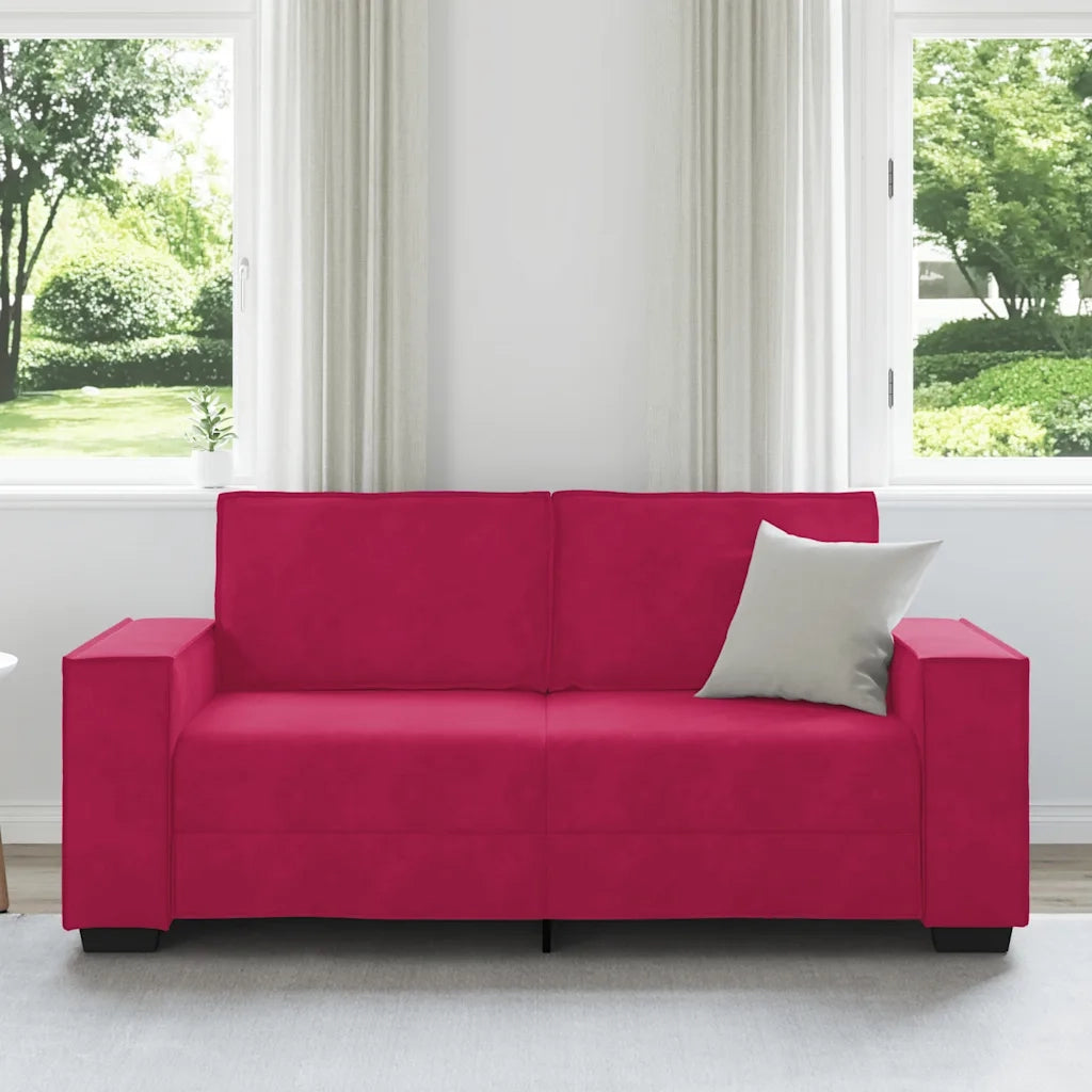 Divano a 2 Posti Rosso Vino 180x78x84 cm in Velluto 4105024