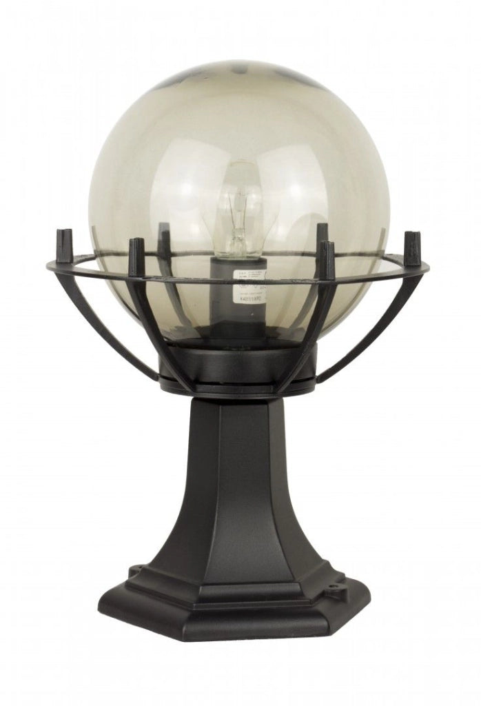Lampada da giardino SU-MA Kule 39cm sfera 20cm E27 nera IP43
