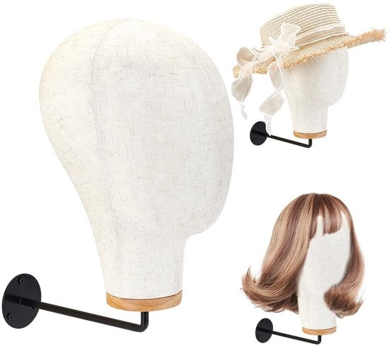 Manichino Capo con Supporto per Capelli per Display su Muro e Cappelli