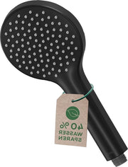 Douchekop universale a risparmio d'acqua 9 l/min nero lucido - Ø 117 cm diametro con manico facile da pulire