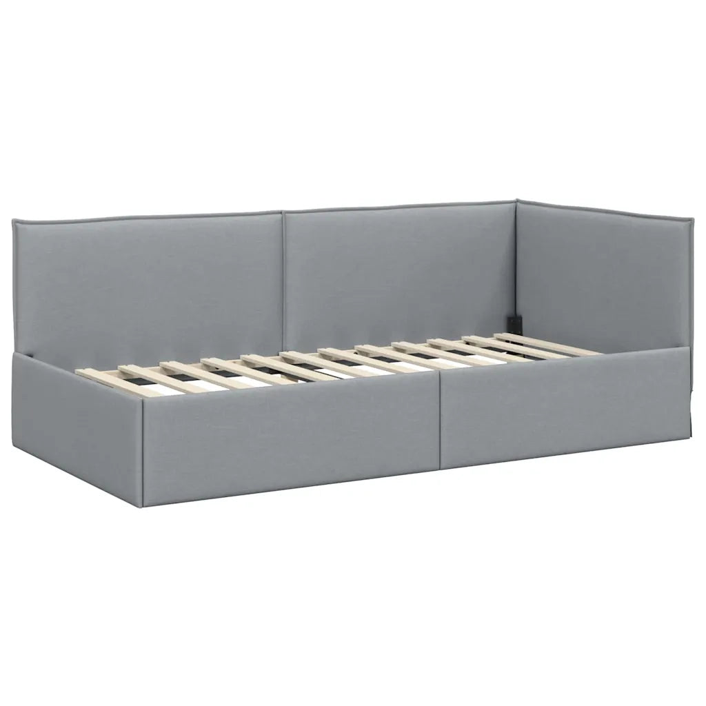 Struttura Letto Angolare con Materasso 2 pcs Grigio chiaro