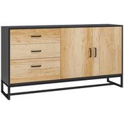 Buffet con 3 cassetti e ripiano regolabile ¨C Minimal ¨C acciaio, alluminio