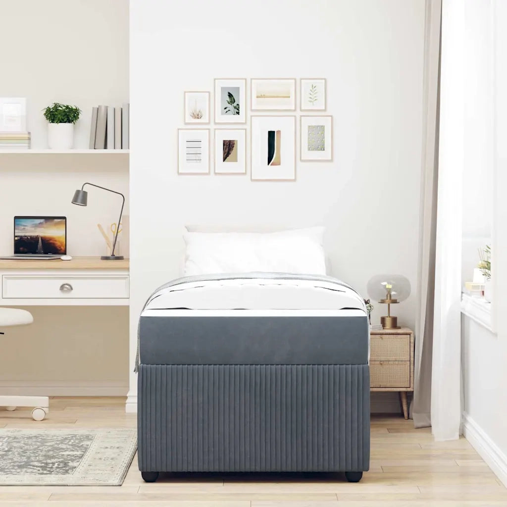 Struttura del letto-Giroletto Grigio scuro 90 x 200 cm Tessuto 873384