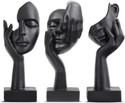 Decorazioni moderne per soggiorno - figure decorative - 3 pezzi - nero