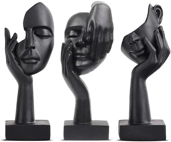 Decorazioni moderne per soggiorno - figure decorative - 3 pezzi - nero