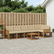 Set di divani da esterno con cuscino 7 pcs Naturale e Beige 3382005