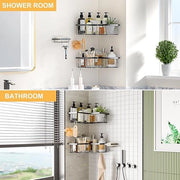 plankhanger nero - accessorio bagno in acciaio inox con 20 uncini 3 pezzi bagno