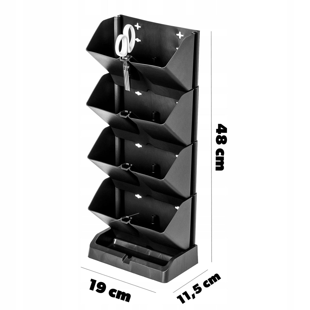 KADAX Vaso da fiori verticale a cascata a 4 moduli con supporto