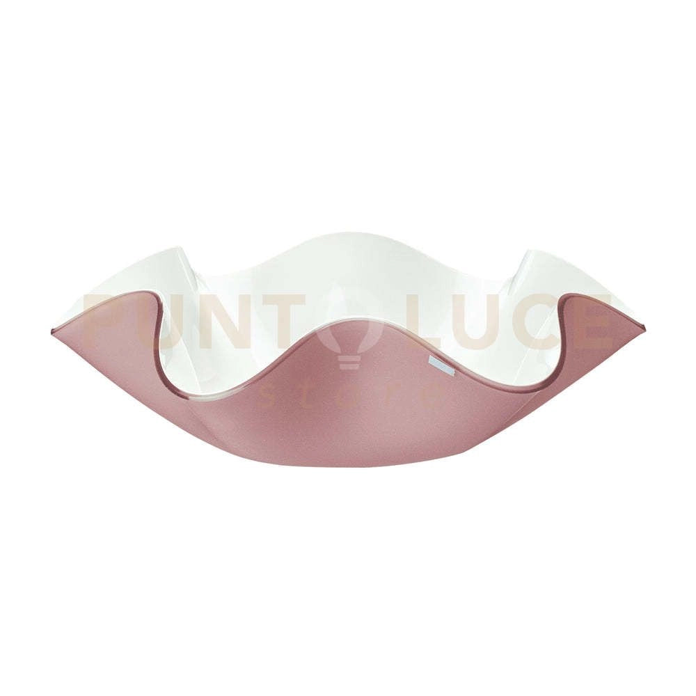 CENTROTAVOLA MEDIO SOFT IN CRISTALLO ACRILICO BIANCO E ROSA CIPRIA
