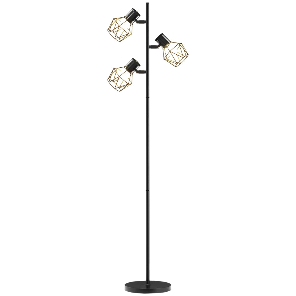 Lampada da terra a 3 luci ¨C Minimal ¨C nero 41x28x169 cm