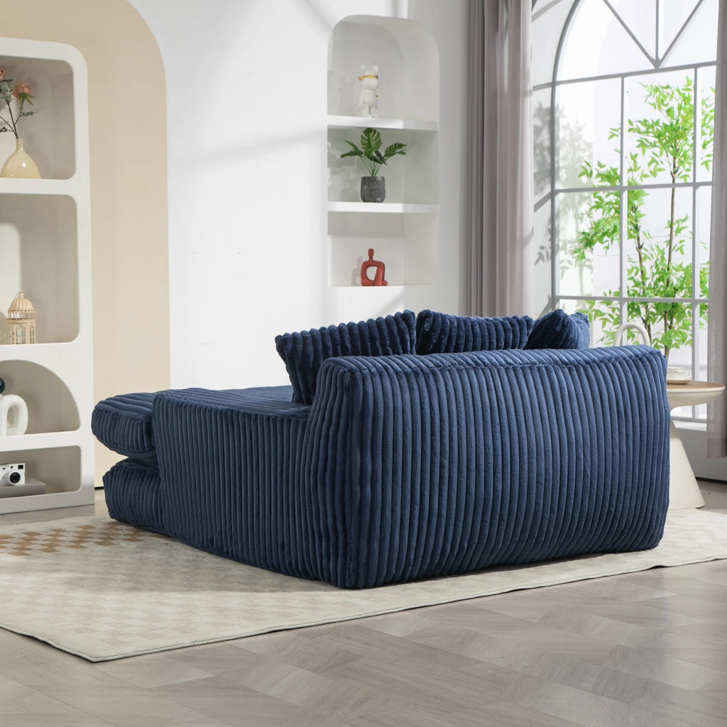 Divano letto moderno - Zephmum- 3 cuscini morbidi blu marino