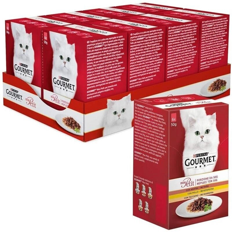 GOURMET MON PETIT DELIZIOSE RICETTE MISTE AL POLLO ANATRA E TACCHINO 48 DA 50 GR