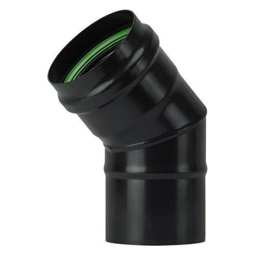 SAVE 2654101 Gomito per Stufa a Pellet 45° Acciaio Vetroporcellanato Diametro 10 cm colore Nero Opaco