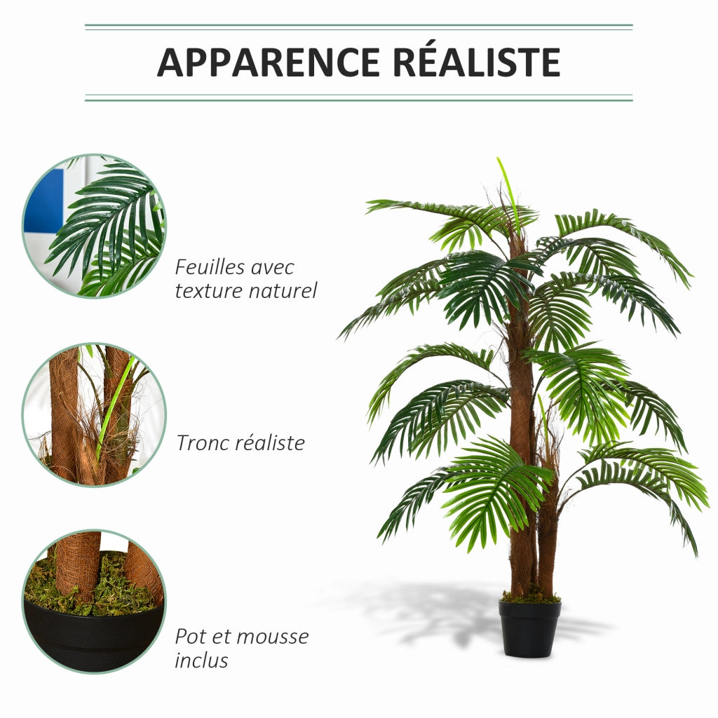Albero Artificiale Palma ¨C zephmum ¨C Verde 1.2m con Vaso