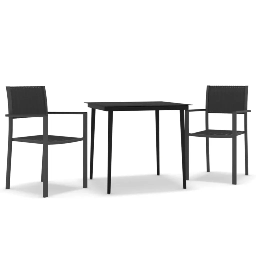 Set da Pranzo da Giardino 3 pz Nero 3099275
